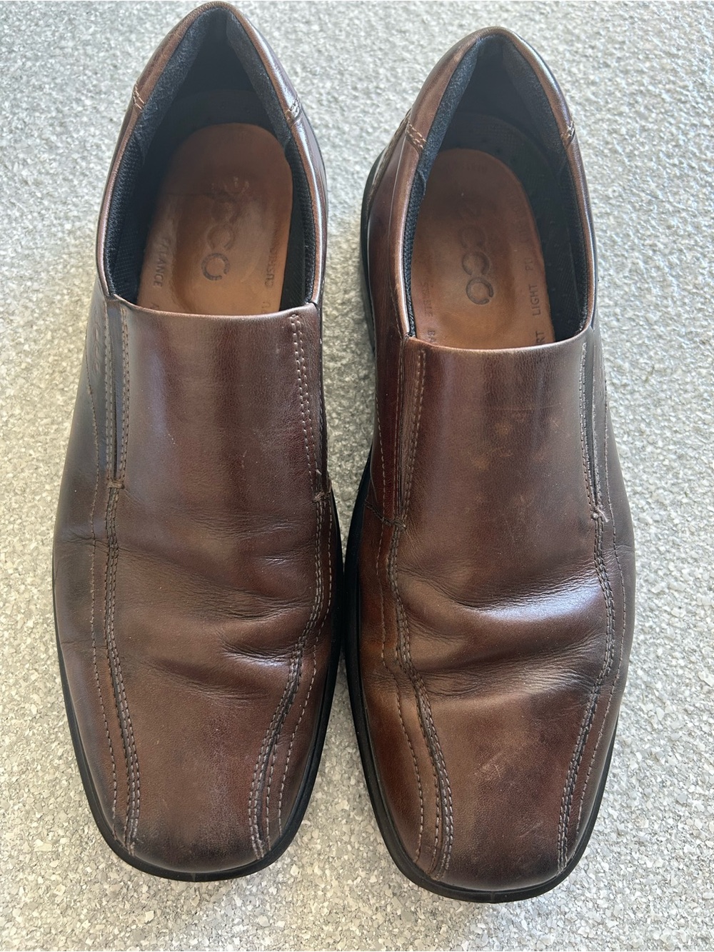 ECCO Men's Helsinki Brown Slip-On Leather Dress Shoes EU 46 / US 12-12.5